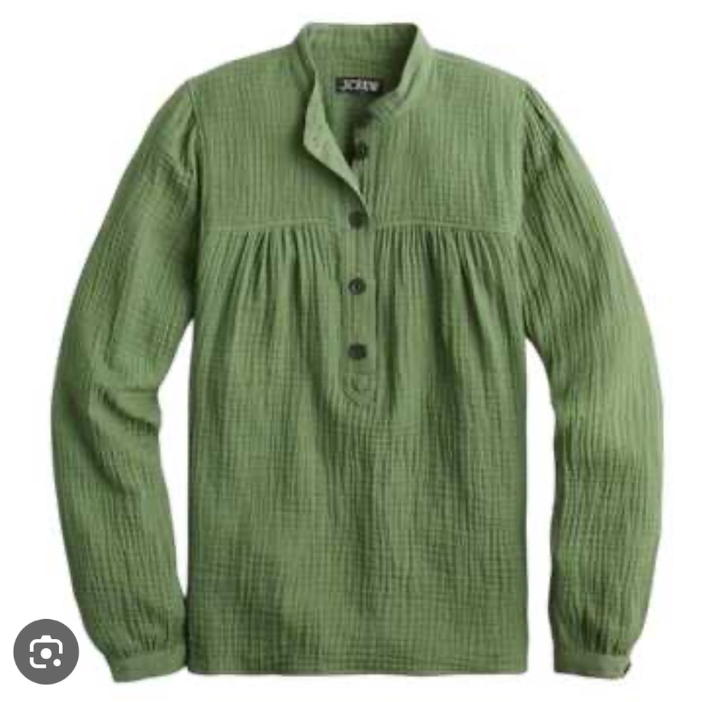 JCrew Fresco top in soft gauze in green